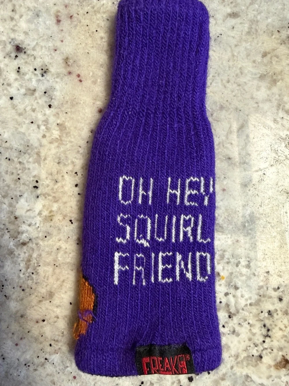 Freaker USA Oh Hey Squirrel Friend Drink Sleeve Soda Bottle Can Bar Koozie Girl